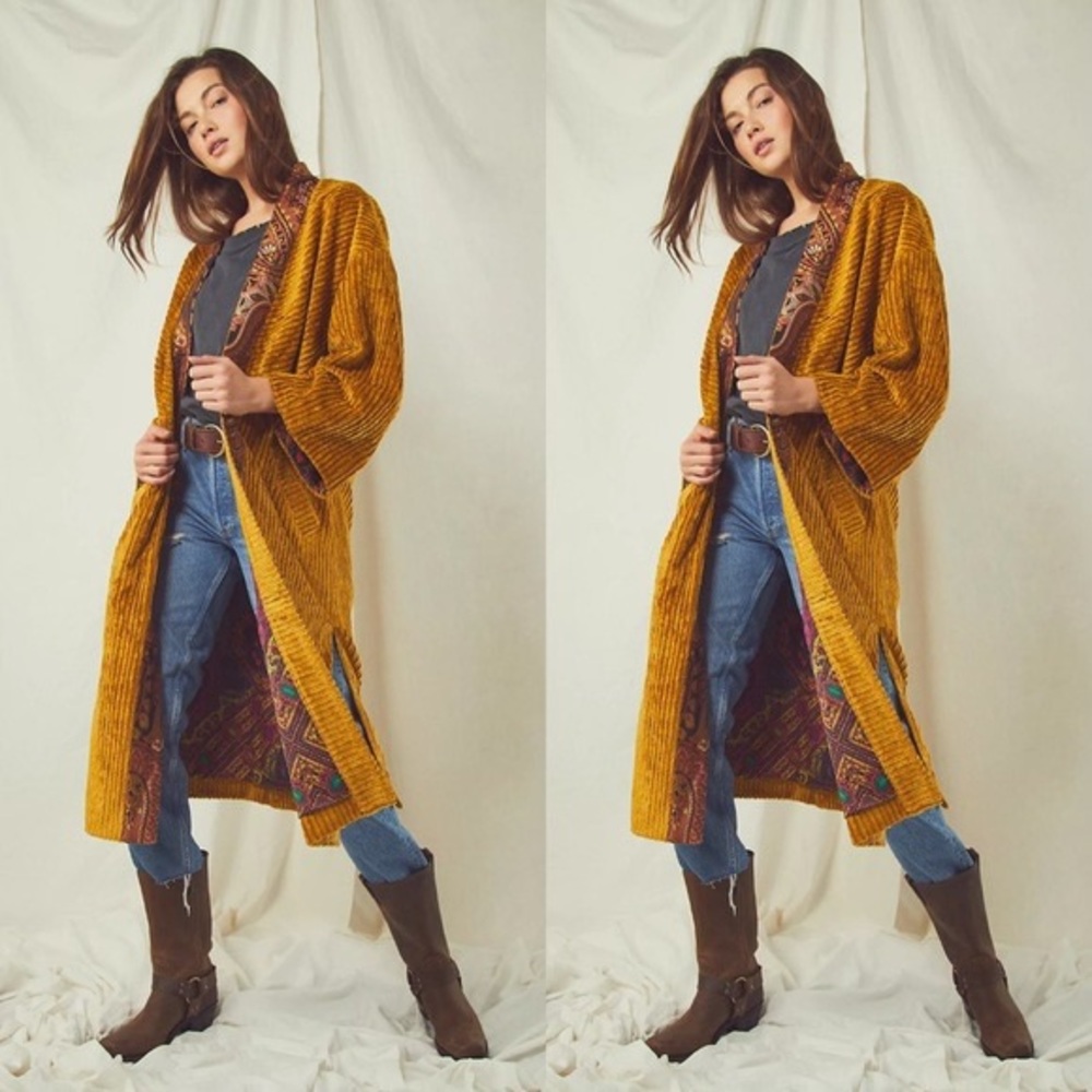 Free People Delphine Duster Corduroy Coat